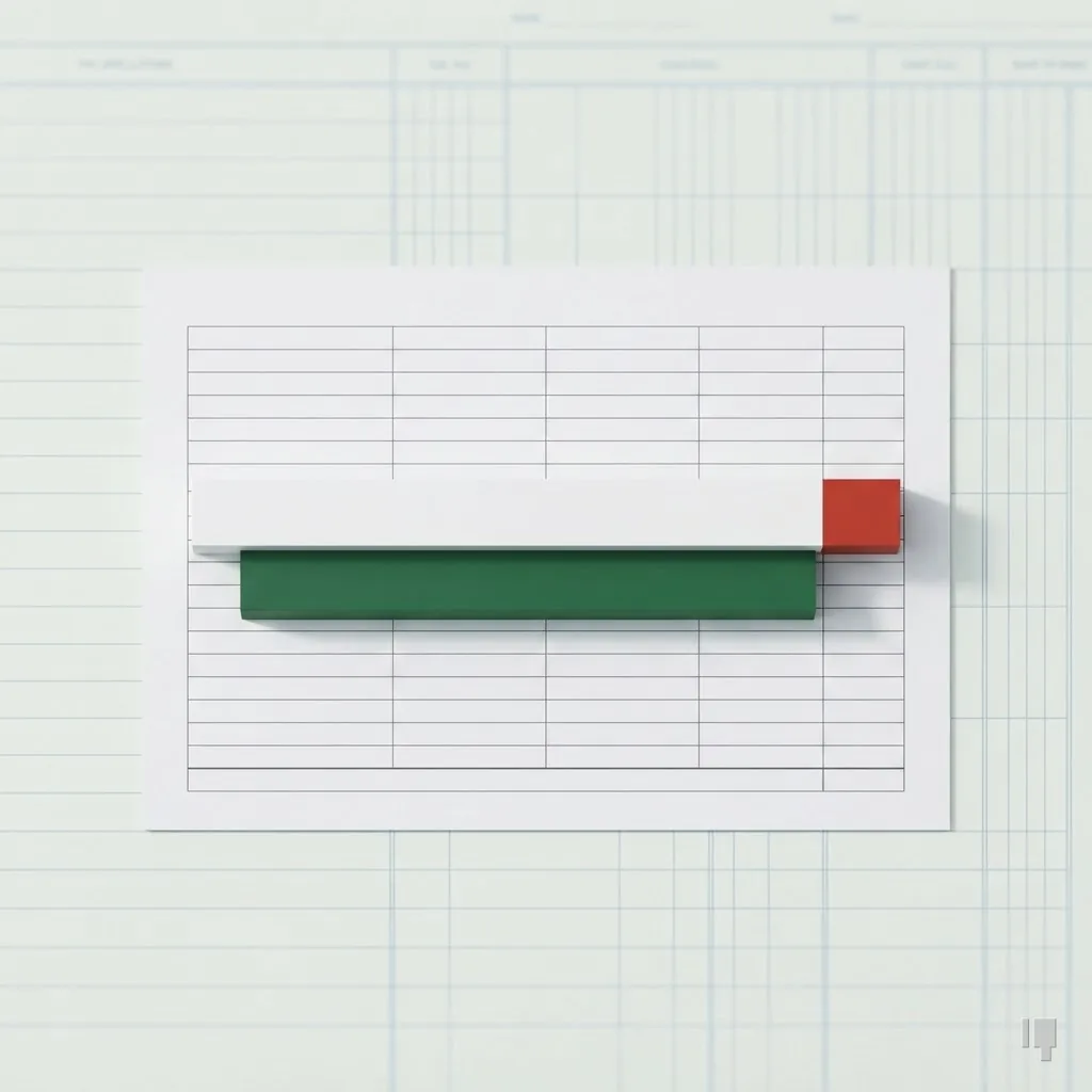A card bar with a red slice above a green bar on a blank pay application